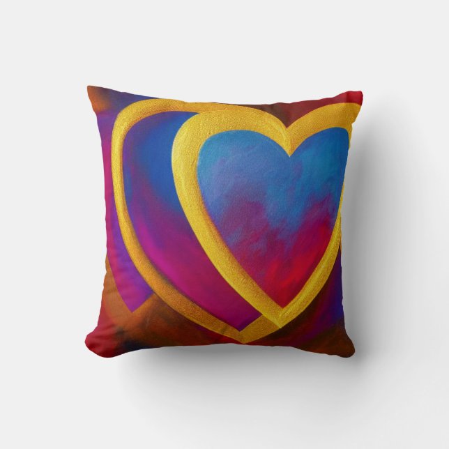 Cojín decorativo de doble corazón (Anverso)