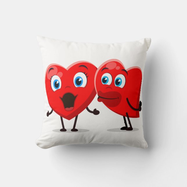 Cojín decorativo de dos corazones (Anverso)