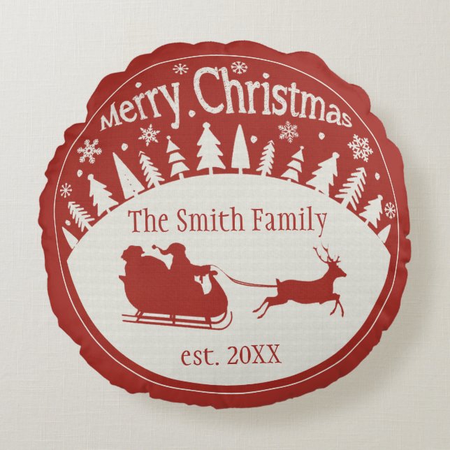 Cojín decorativo de encargo del navidad de Santa (Anverso)