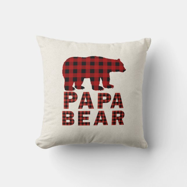 Cojín decorativo de escúfalo de Papa Bear (Anverso)