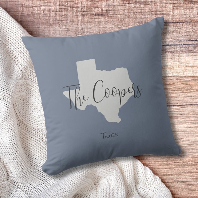 Cojín decorativo de esquema de estado de Texas (Show pride for your state and personalize it!  "love makes this house a home in <your state>")