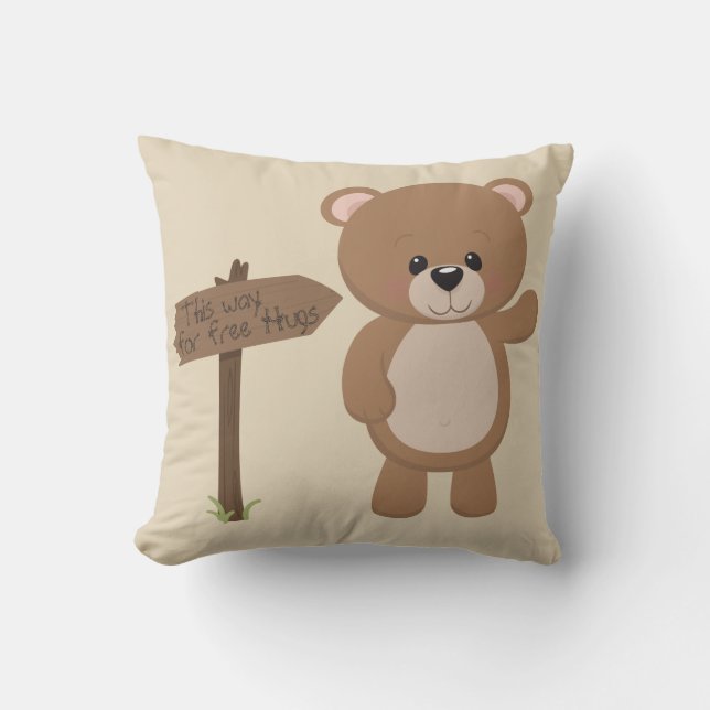 Cojín Decorativo De Esta Manera, Abrazos Gratuitos Teddy Bear (Anverso)
