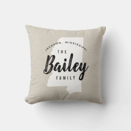 Cojín decorativo de estado monograma de la familia