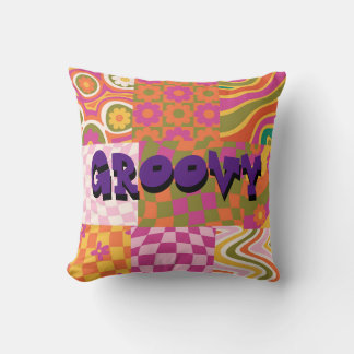 Cojín decorativo de estilo Groovy Retro 70 persona