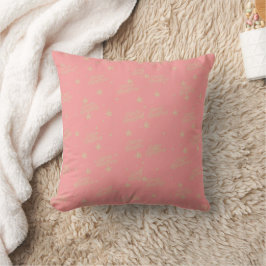 Cojín decorativo de estrellas de oro rosa y turbio