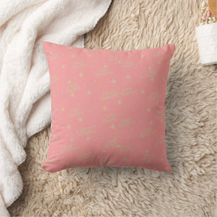 Cojín decorativo de estrellas de oro rosa y turbio