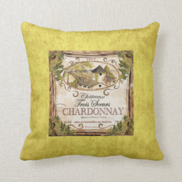 Cojín decorativo de etiquetas vitícolas francesas