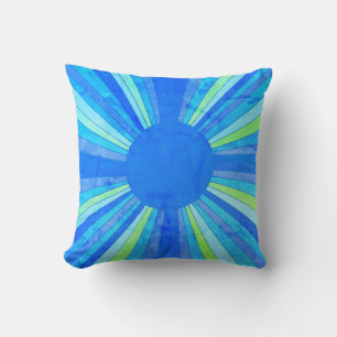 Cojín decorativo de explosión de sol de época