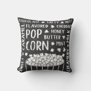 Cojín decorativo de Fiesta de palomitas retro feli