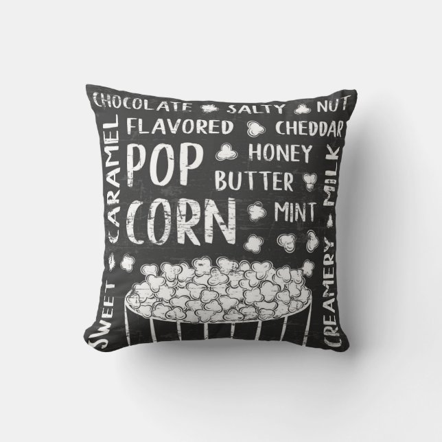 Cojín decorativo de Fiesta de palomitas retro feli (Anverso)