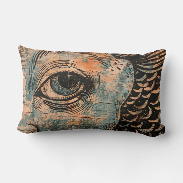 Cojín decorativo de figurehead Woodcut III (Reverso )