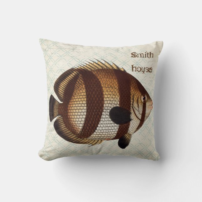 Cojín decorativo de Fish Blue Water Square (Anverso)