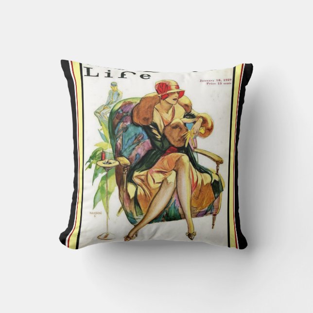 Cojín decorativo de Flapper de estilo Art Deco (Anverso)