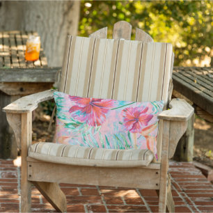 Cojín decorativo de flor Pastel Rosa Hibiscus