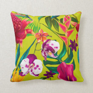 Cojín decorativo de Flor Tropical Vintage