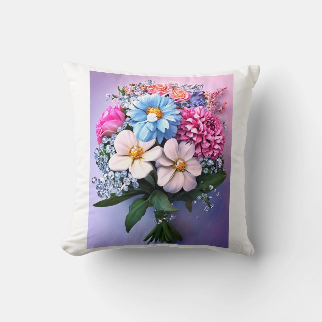 Cojín decorativo de flores (Anverso)