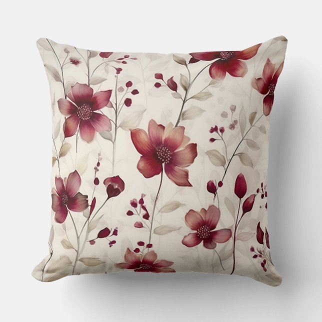Cojín decorativo de flores acuáticas (Anverso)