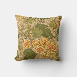 Cojín decorativo de flores amarillas antiguas