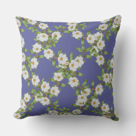 Cojín decorativo de flores blancas espirales