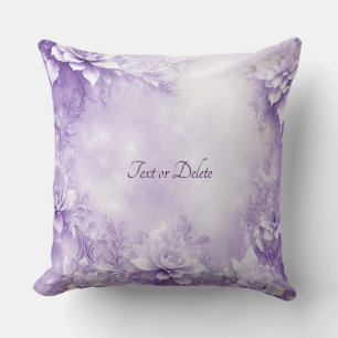 Cojín decorativo de flores blancas moradas