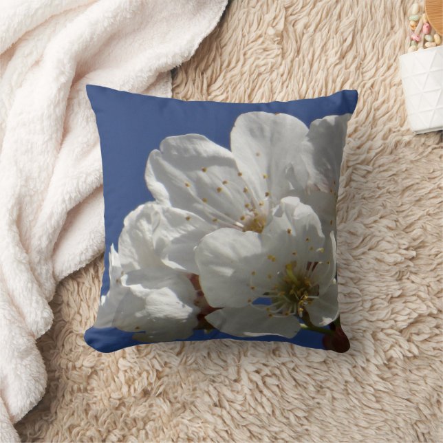 Cojín decorativo de flores blancas ricas (Manta)