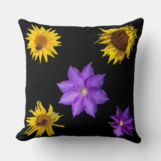 Cojín decorativo de flores cortadas de color brill