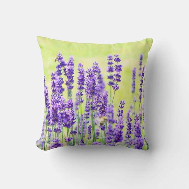 Cojín decorativo de flores de lavanda (Anverso)