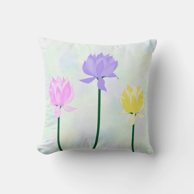 Cojín decorativo de flores de Lotus (Anverso)