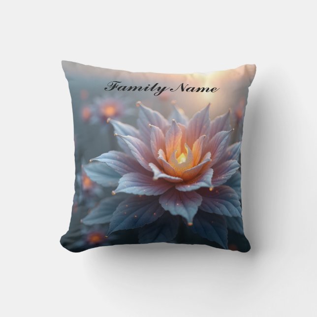 Cojín decorativo de flores etéreas personalizadas (Anverso)