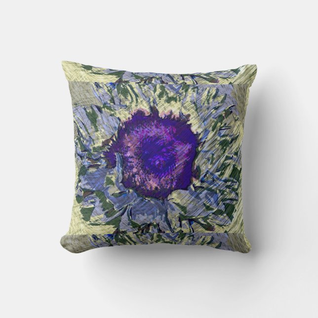 Cojín decorativo de flores moradas (Anverso)