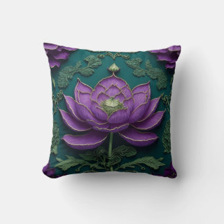 Cojín decorativo de flores Purple Lotus