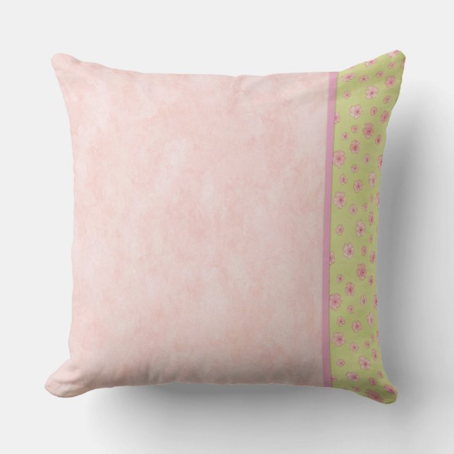 Cojín decorativo de flores rosa blandas (Anverso)