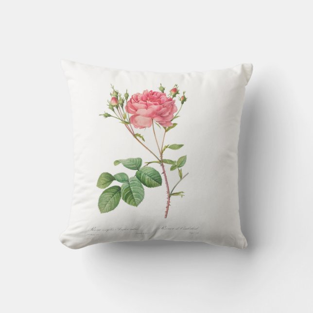 Cojín decorativo de flores rosadas preppy (Anverso)