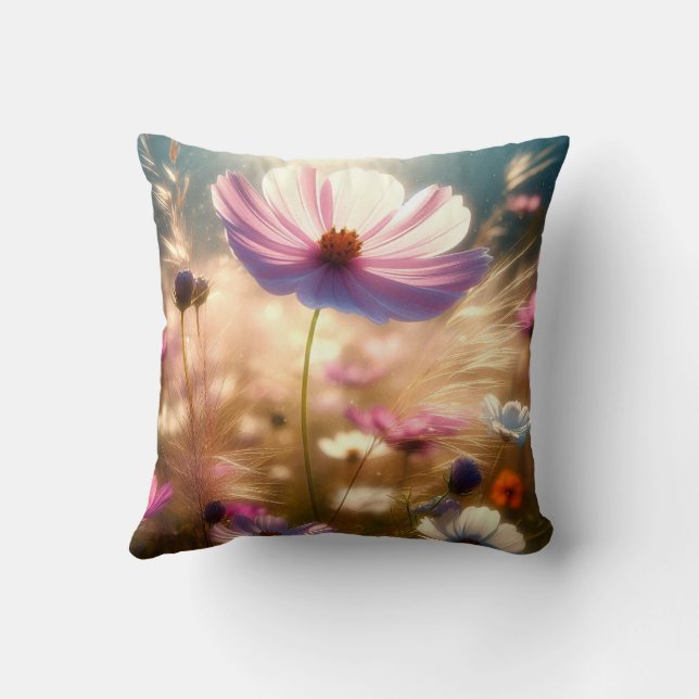 Cojín decorativo de flores silvestres (Reverso)