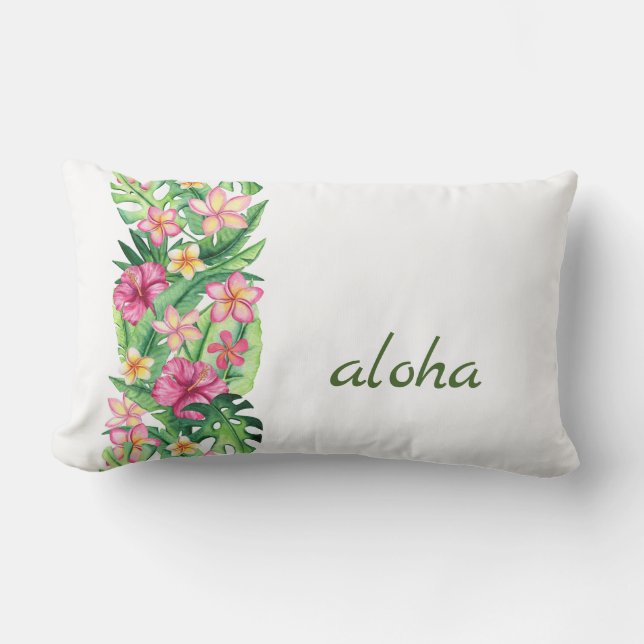 Cojín decorativo de flores tropicales (Anverso)