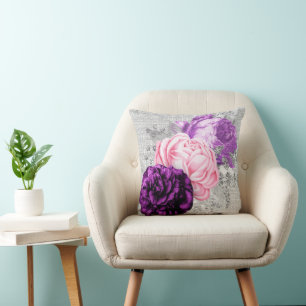 Cojín decorativo de flores vintag