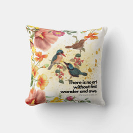 Cojín decorativo de flores y aves