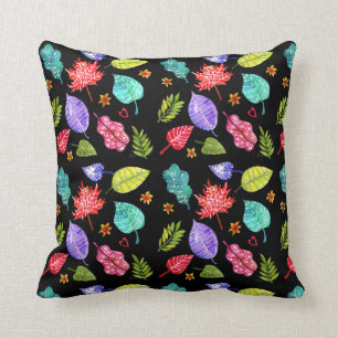 Cojín decorativo de follaje de hojas coloridas oto