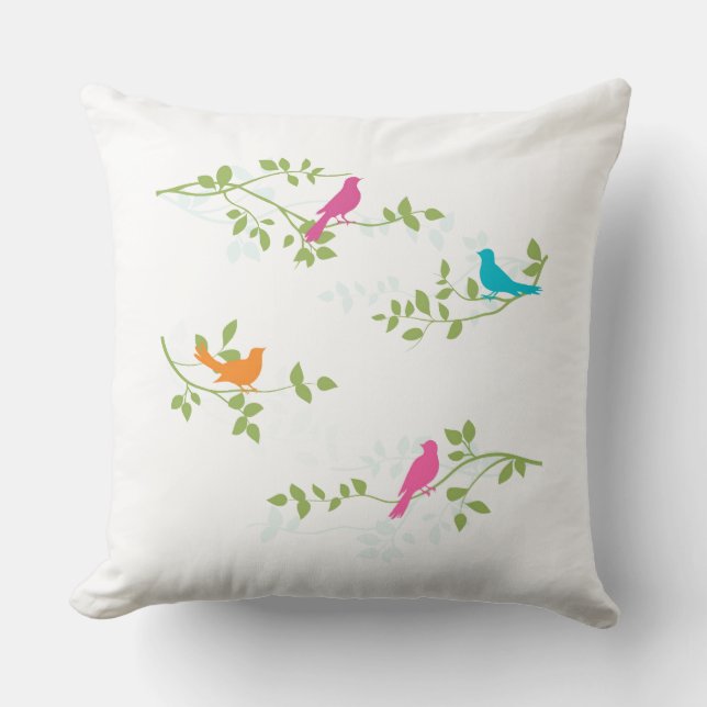 Cojín decorativo de fondo Personalizado de las ave (Anverso)