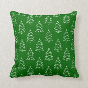Cojín decorativo de fondo verde oscuro del árbol