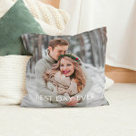 Cojín decorativo de foto de doble cara con leyenda<br><div class="desc">El color de fondo se puede personalizar en línea (a cualquier color). Diseñado por Berry Berry Sweet {www.berryberrysweet.com}</div>