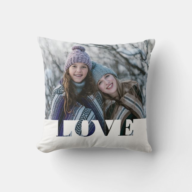Cojín decorativo de fotos de amor moderno (Anverso)