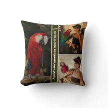 Cojín decorativo de fotos de loro personalizado