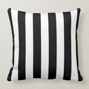 Cojín decorativo de franja blanca y negra