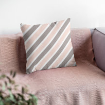 Cojín decorativo de franjas diagonales rosadas Rub