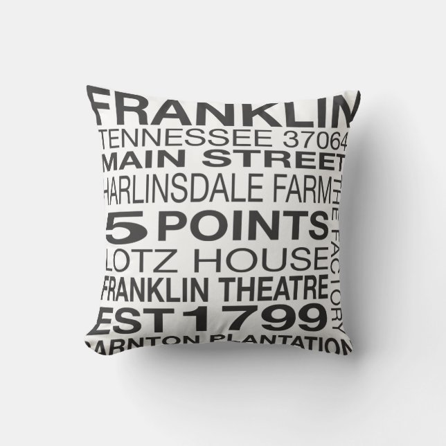Cojín decorativo de Franklin Tennessee (Anverso)