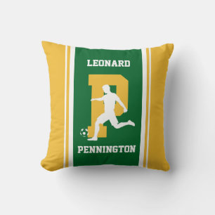 Cojín decorativo de Fútbol Stripe Green y Gold