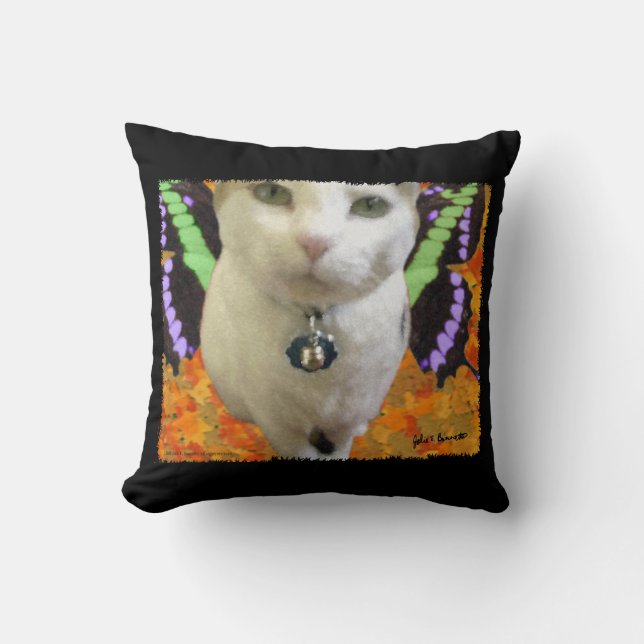 Cojín decorativo de gato de hadas (Anverso)