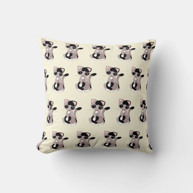 Cojín decorativo de gato lindo (Anverso)