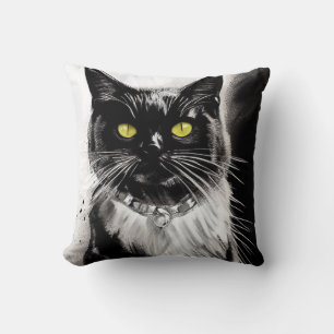 Cojín decorativo de gato negro